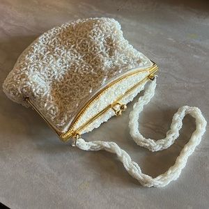 Vintage WALBORG Cream Beaded Purse 1930-40’s